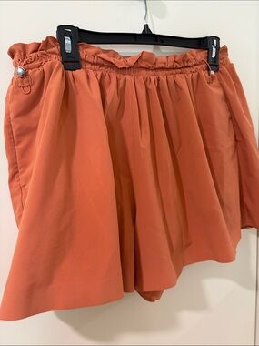 ATHLETA x Alice Keys Women’s Rust Orange Elastic Waist Shorts pockets SIZE M